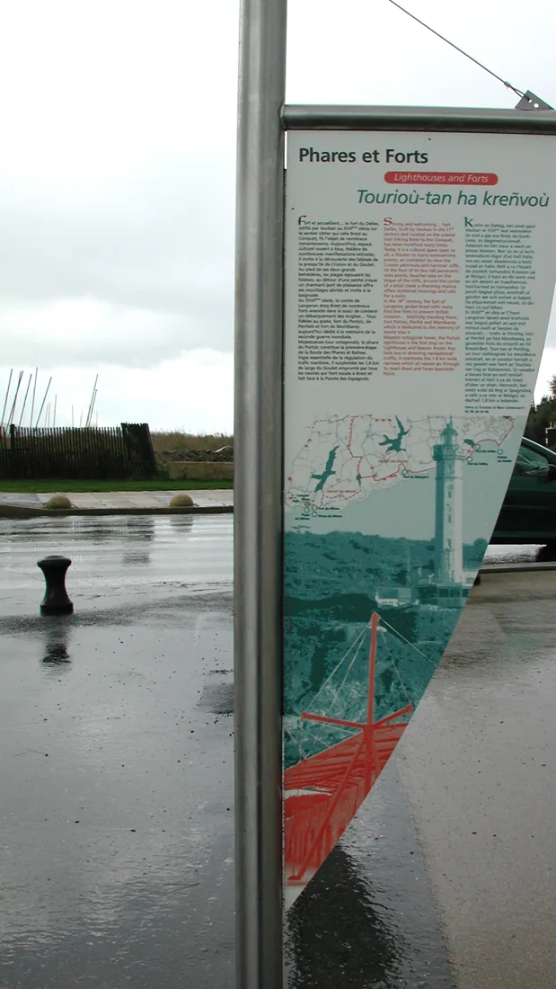 « Phares et Forts », Touriou-tan ha kreñvoù, voile du parvis d'Océanopolis.