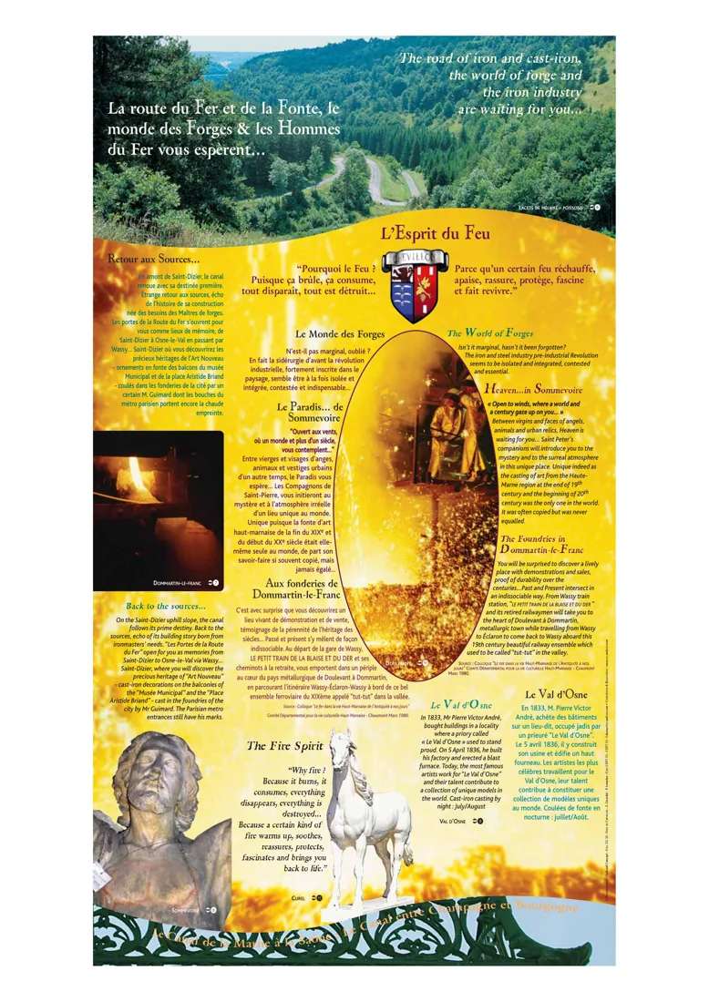 Chevillon, halte pique-nique, face d'interprétation « La route du Fer et de la Fonte ».