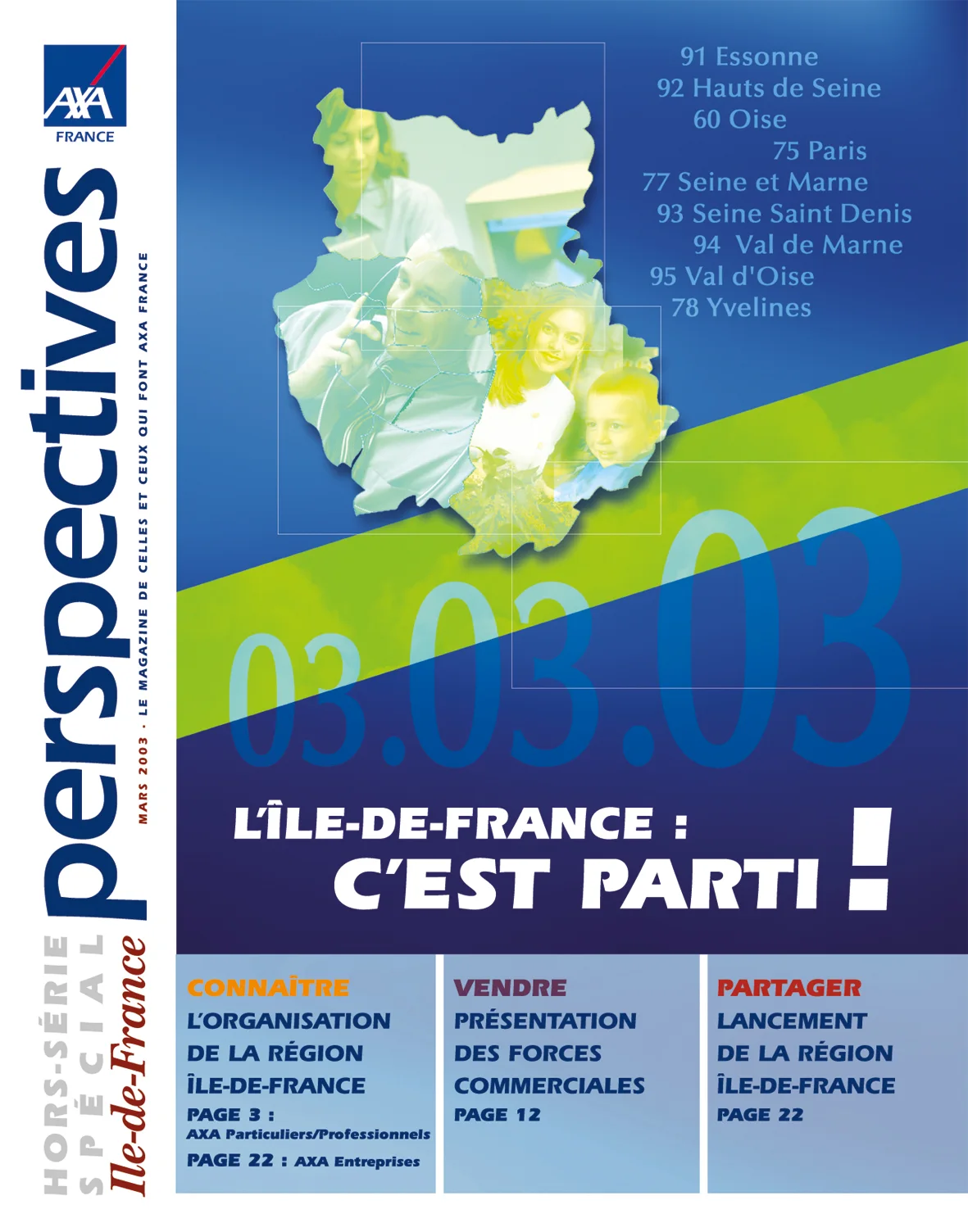 Couverture du hors-série Perspectives « L'Île-de-France : c'est parti ! », AXA Assurances.