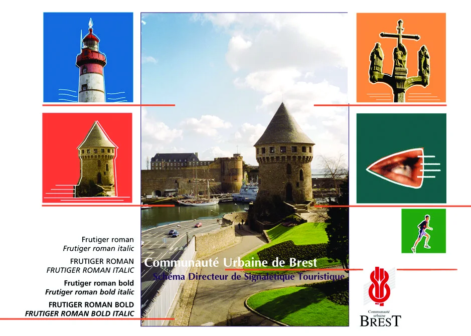 La charte graphique du schéma directeur : phare, tour et typographies.