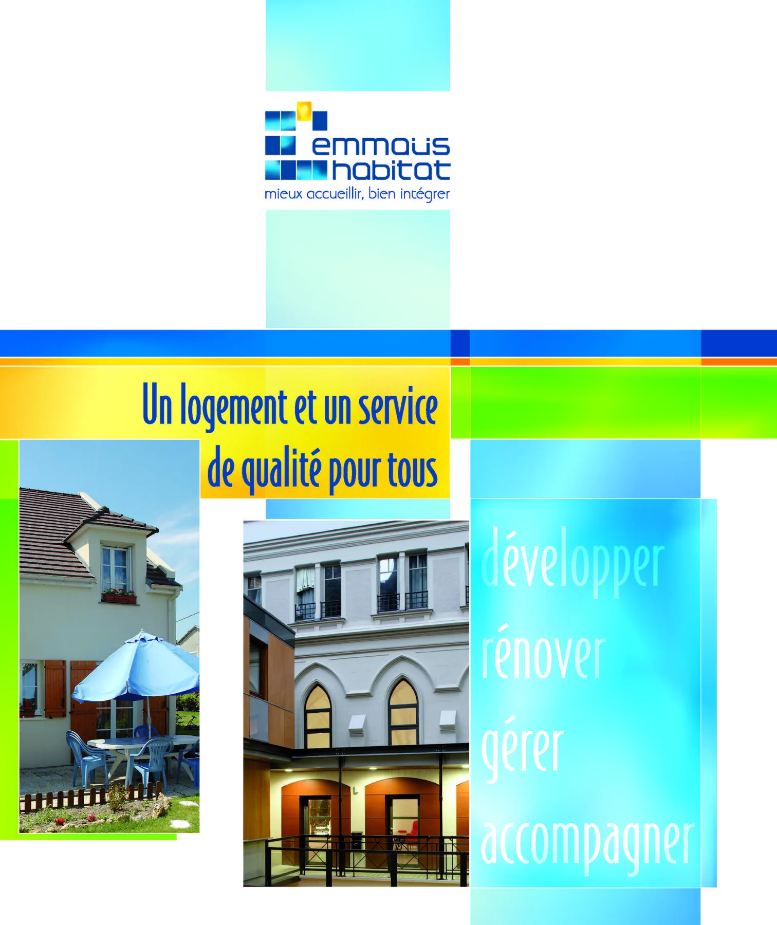 Couverture de la plaquette réseau, « Un logement et un service de qualité pour tous ».