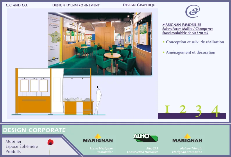 Page de book : le stand modulable des salons Porte Maillot et Champerret.