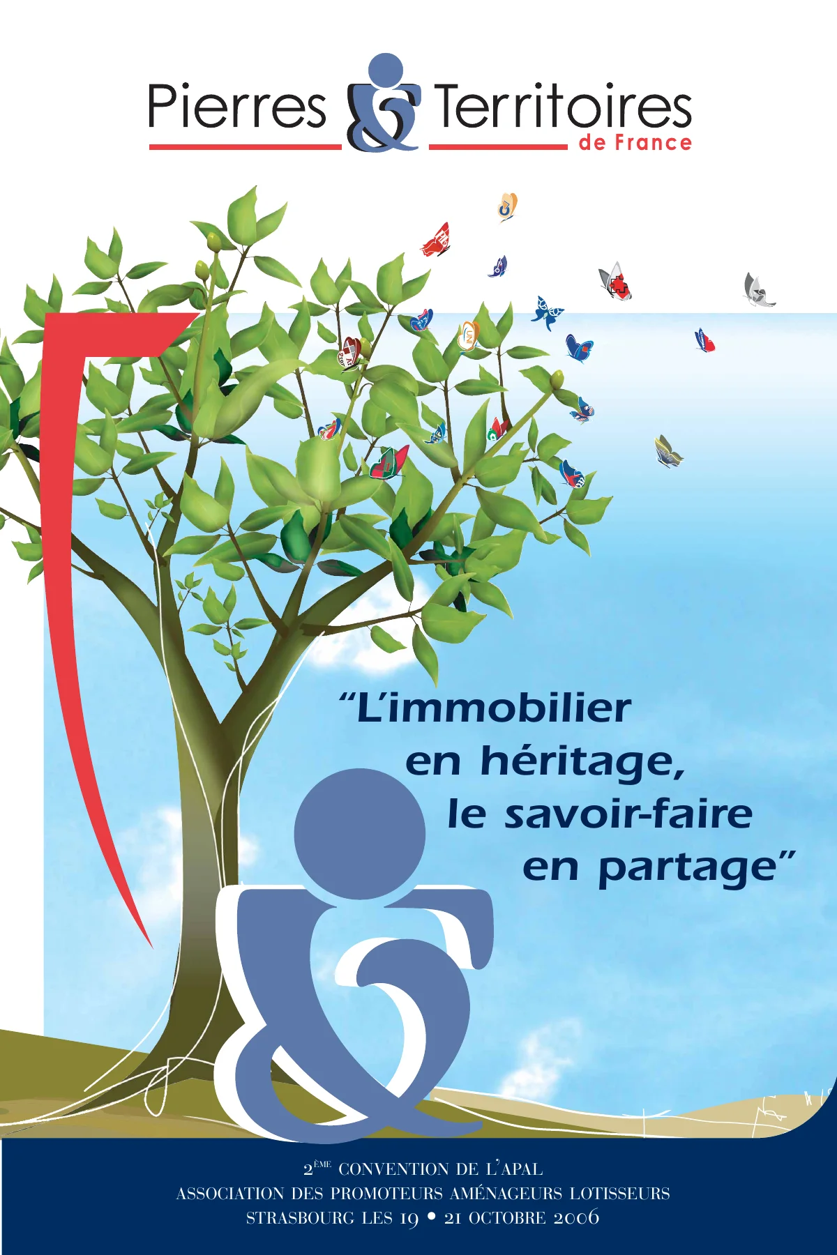 Affiche de la deuxième convention de l'APAL à Strasbourg, sur fond de ciel.