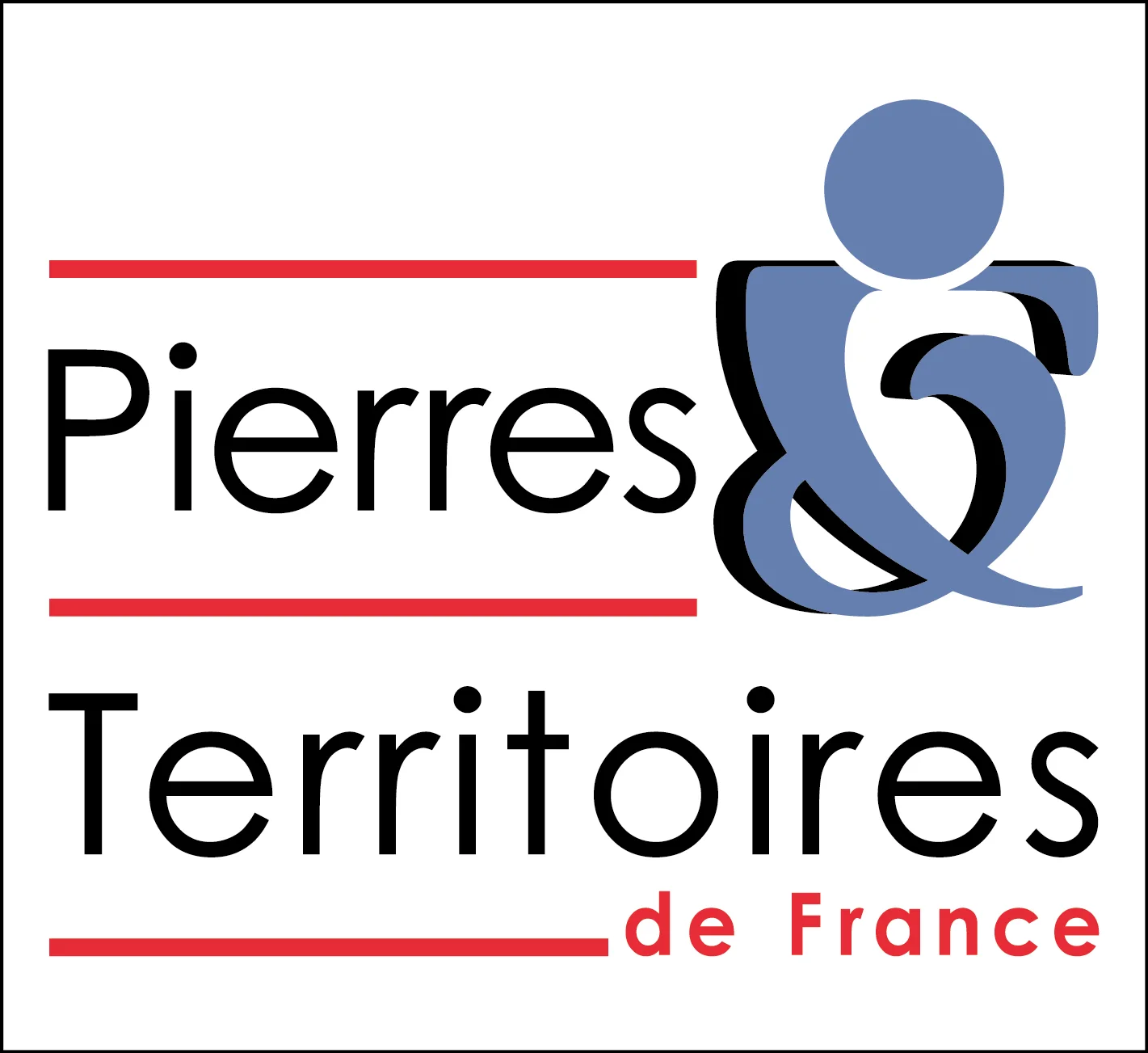 Le logotype compact, rouge et bleu, avec son esperluette ombrée.