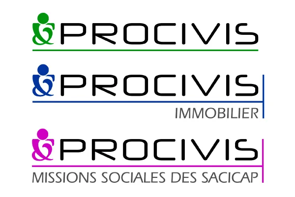 Trois déclinaisons du logo Procivis.