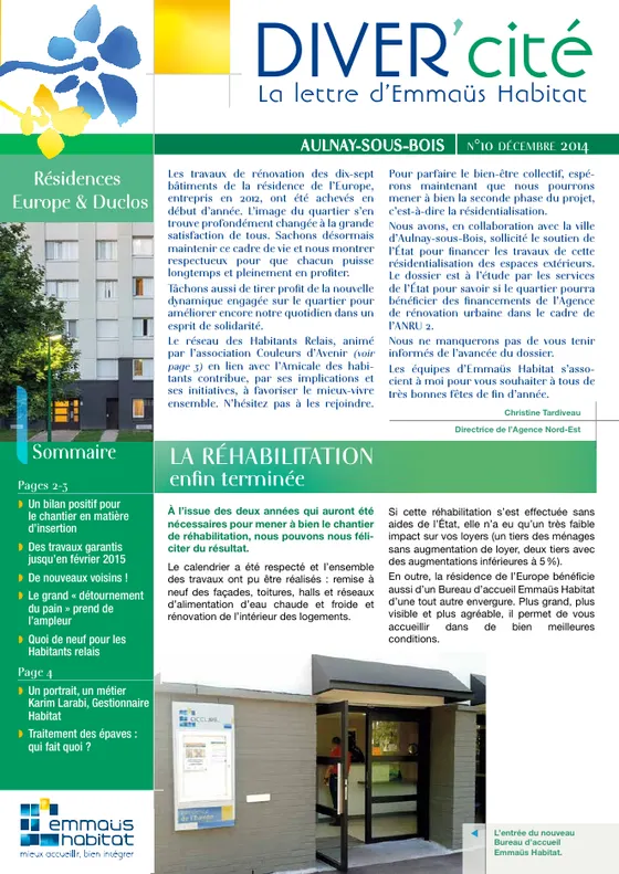 DIVER'cité Aulnay-sous-Bois, n° 10, décembre 2014.