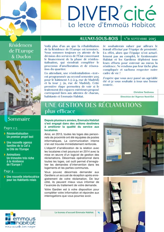 DIVER'cité Aulnay-sous-Bois, n° 11, septembre 2015.