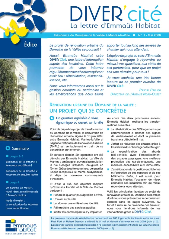 DIVER'cité Mantes, n° 1, juin 2008.