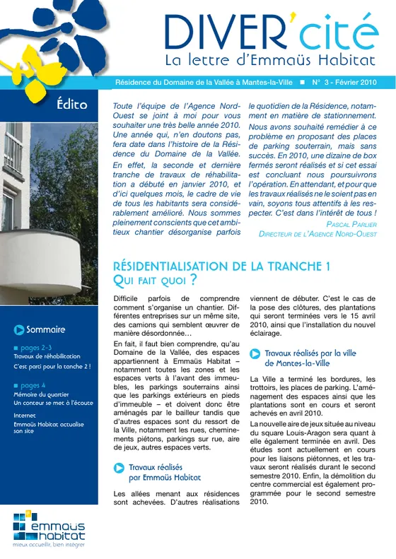DIVER'cité Mantes, n° 3, février 2010.