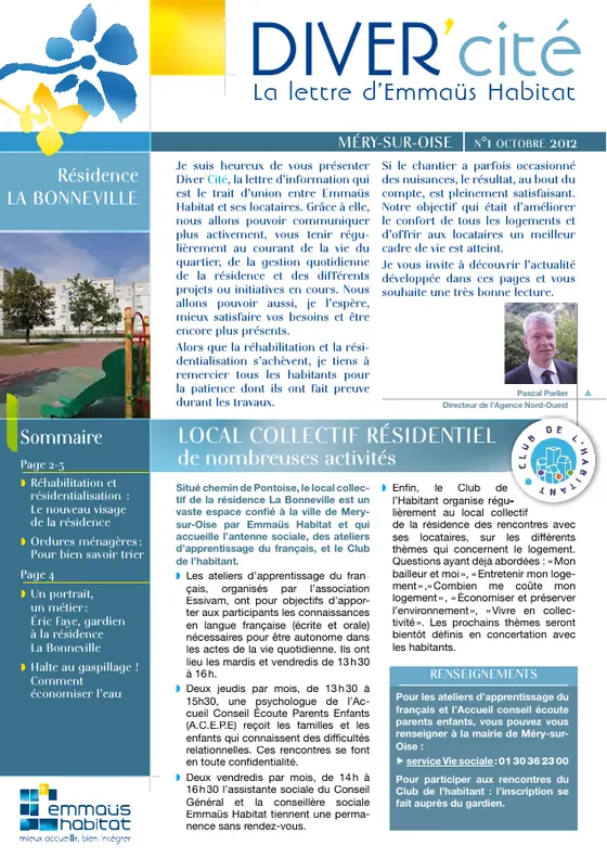 DIVER'cité Méry-sur-Oise, n° 1, octobre 2012.