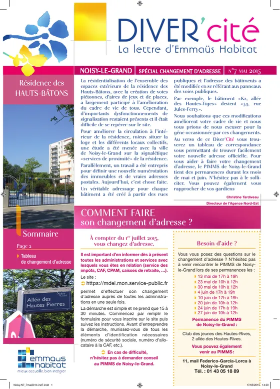 DIVER'cité Noisy-le-Grand, n° 7, mai 2015.