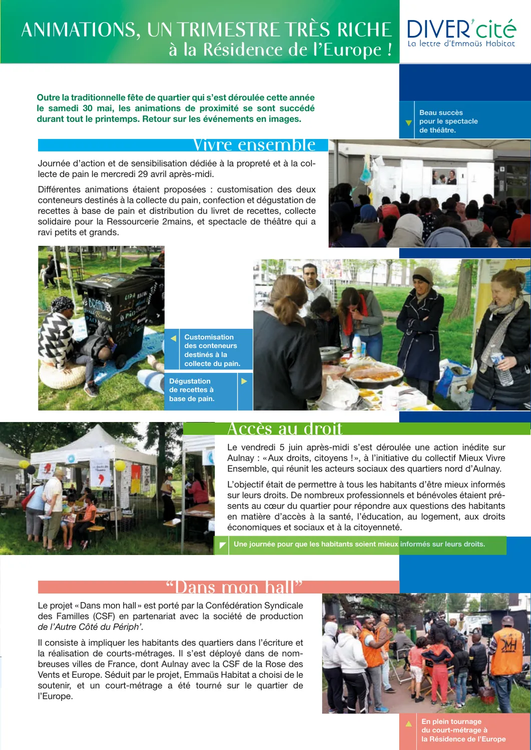 Aulnay-sous-Bois, « Animations, un trimestre très riche » : les photographies des fêtes de la résidence.