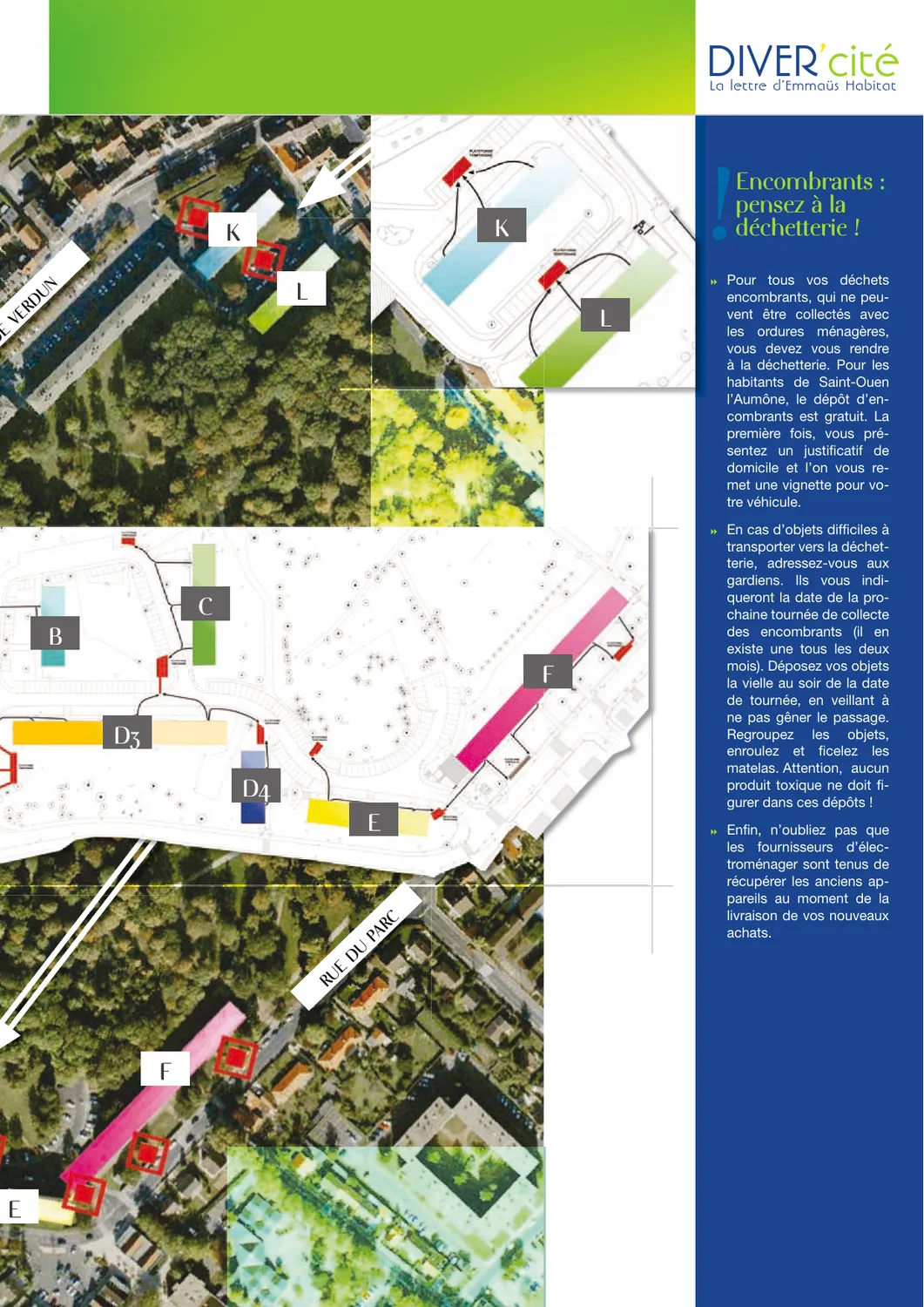 Numéro spécial tri de Saint-Ouen-l'Aumône : la vue aérienne des plateformes provisoires de collecte.