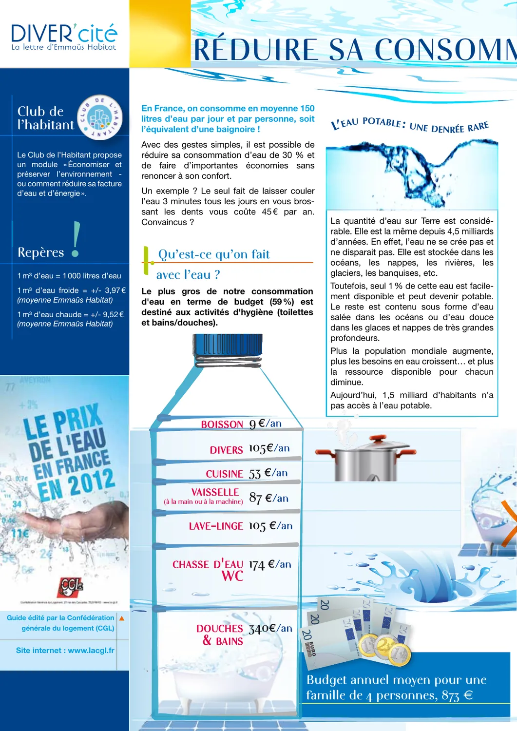 Numéro spécial eau : « Réduire sa consommation d'eau… C'est possible ! ».