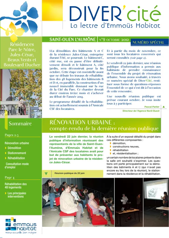 DIVER'cité Saint-Ouen-l'Aumône, n° 9, octobre 2012, numéro spécial.