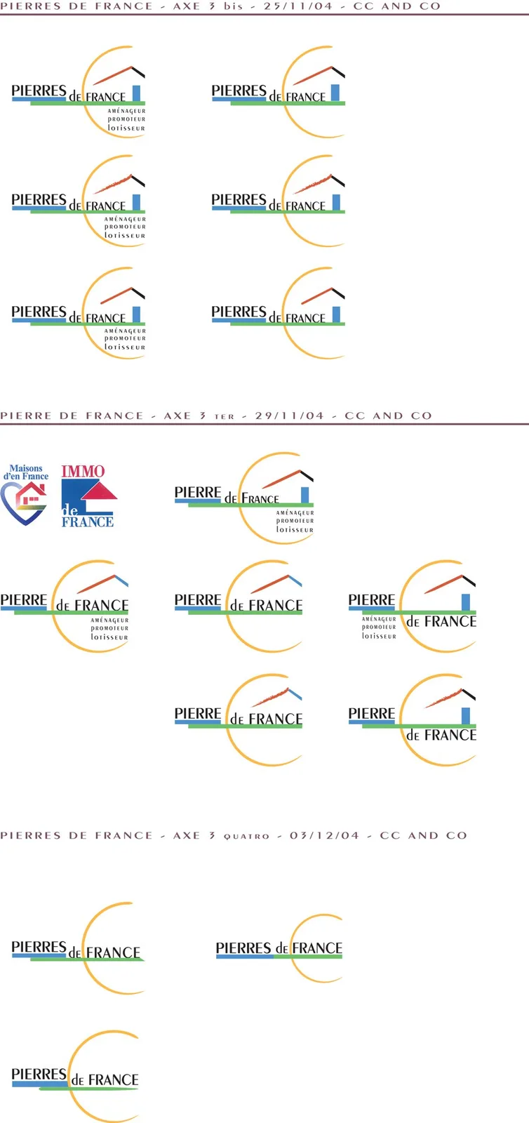 « Pierres de France », planche des axes 3 bis et 3 ter de novembre 2004 et de l'axe 3 quater de décembre 2004.