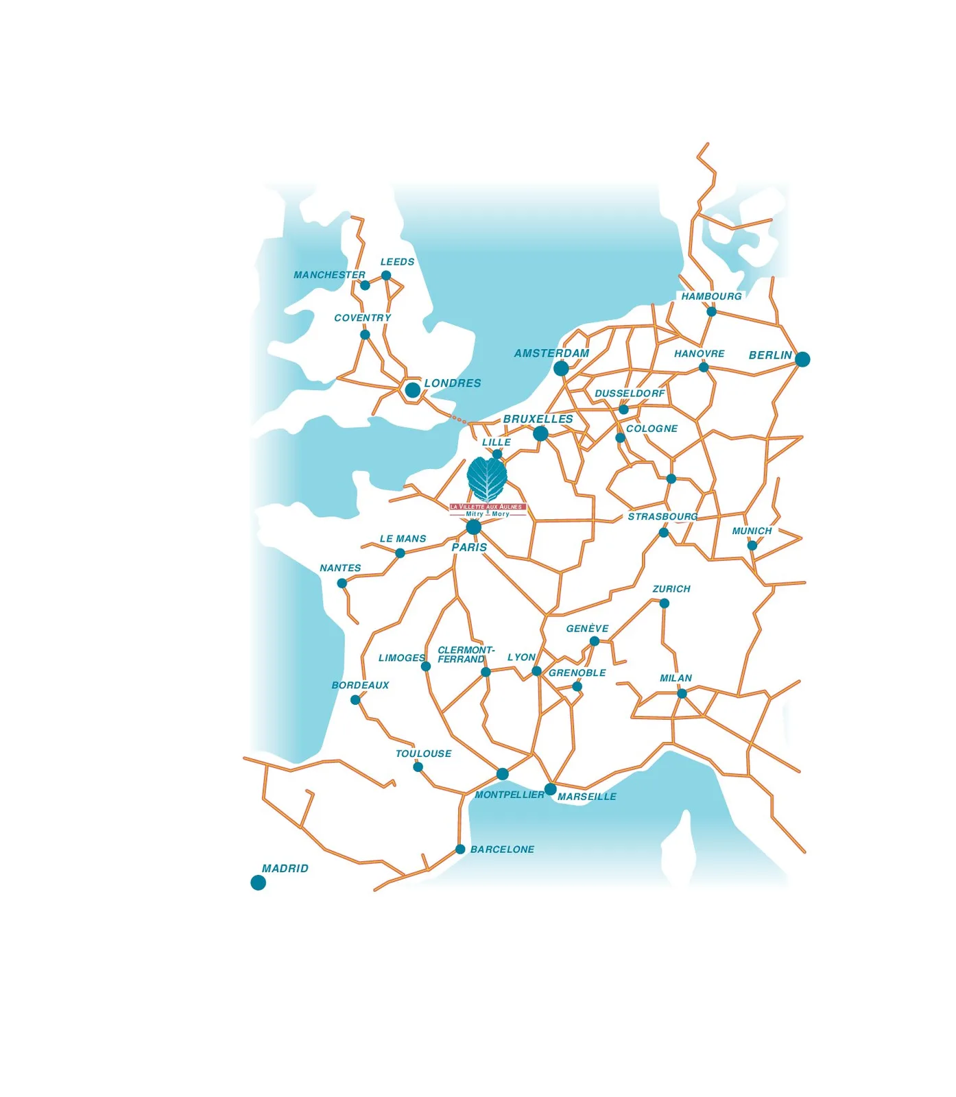 Carte de situation du parc à l'échelle de l'Europe, fichier d'exécution.
