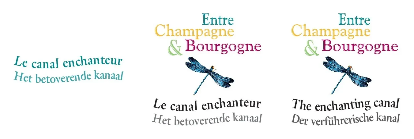 Le bloc-titre décliné en néerlandais, anglais et allemand : « Het betoverende kanaal », « The enchanting canal », « Der verführerische Kanal ».