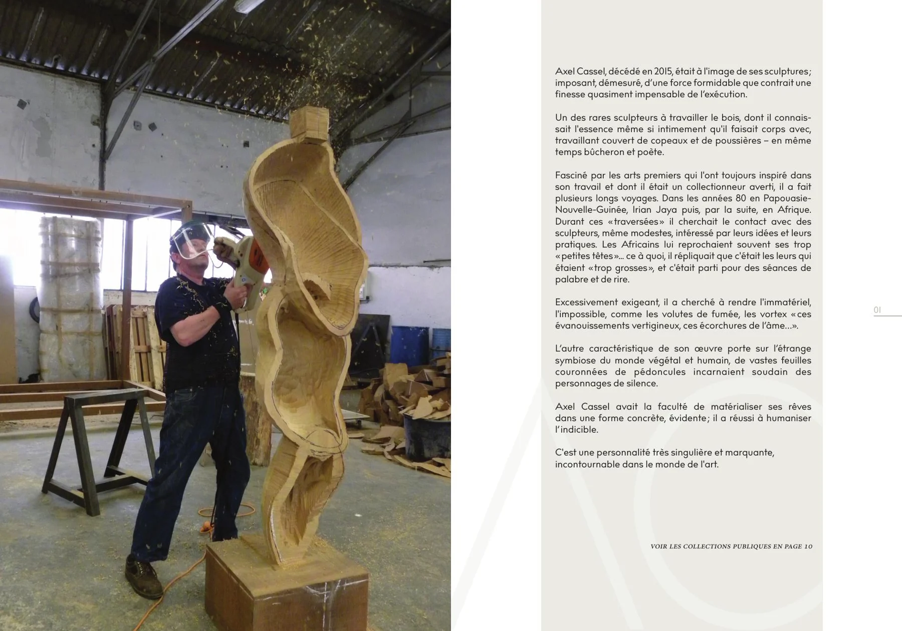 L'atelier, double page du dossier de présentation.
