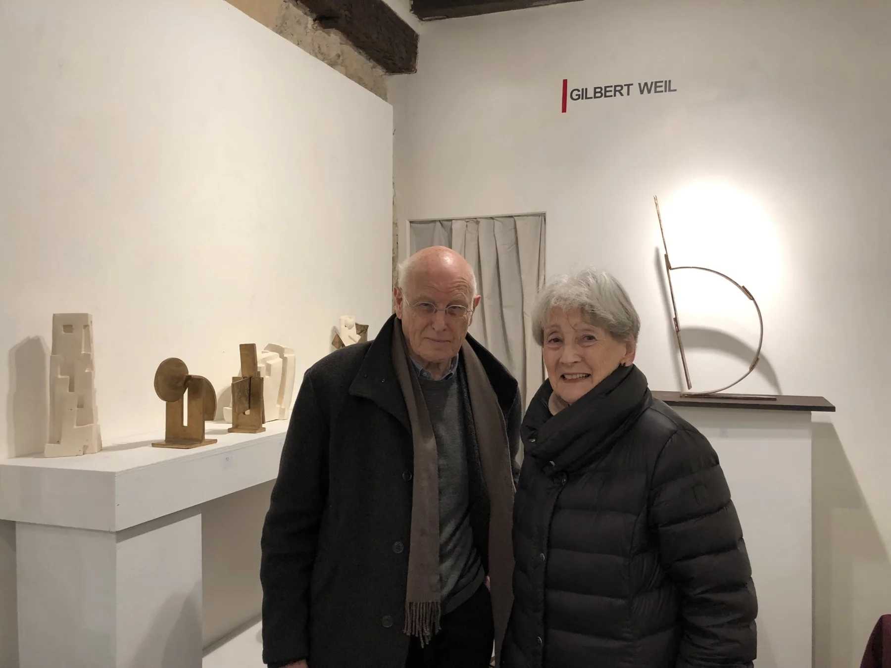 Gilbert Weil et Reyhanat Kitabgi au vernissage, février 2019. © La Goélette du Goéland