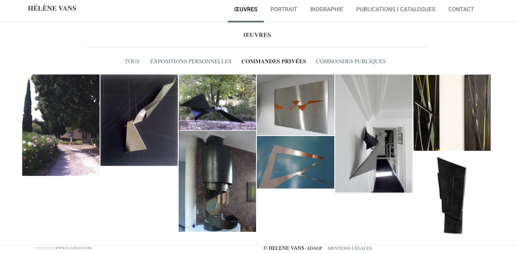 Les œuvres, filtre « Commandes privées ».