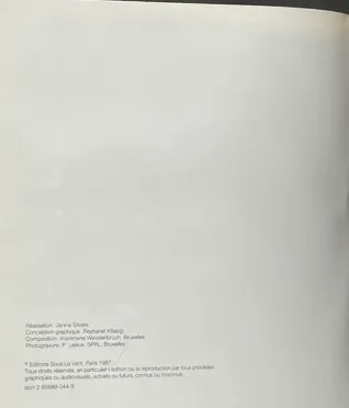 Colophon du livre « Le style 50 », 1987.