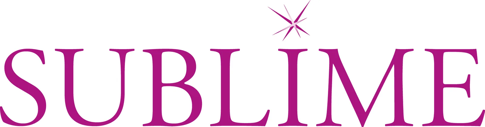 Logotype SUBLIME en fuchsia, étoile sur le I.